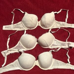 1 Aerie  2 H&M White Bra Trio